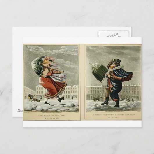 ロンドンで楽しいクリスマスと新年 シーズンポストカード (正面/裏面)