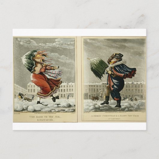 ロンドンで楽しいクリスマスと新年 シーズンポストカード (正面)