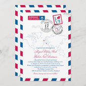 ロンドンとイタリア航空便 | ウェディング 招待状 (正面/裏面)
