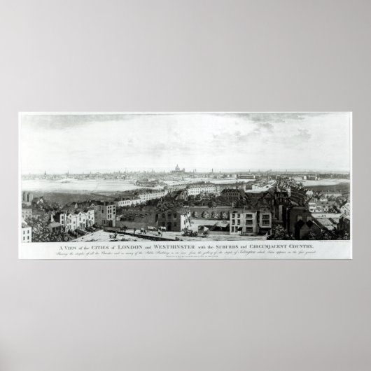 ロンドンとウェストミンスターの都市の風景 ポスター (正面)