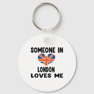 ロンドンにいる誰かが私をイギリスの英国国旗Heを愛している キーホルダー