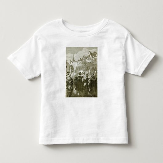 ロンドンに入っているエリザベス女王 トドラーTシャツ (正面)