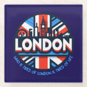 ロンドンに疲れている ガラスコースター (正面)