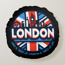 ロンドンに疲れている ラウンドクッション
