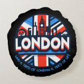 ロンドンに疲れている ラウンドクッション (裏面)