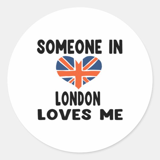 ロンドンに誰か私を愛している人イギリス英国国旗ハート ラウンドシール (正面)