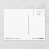 ロンドンのはがきに赤い電話ボックス ポストカード (裏面)