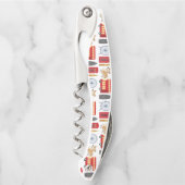 ロンドンのアイコンとコルギのコラージュパターン ソムリエナイフ (正面)