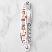 ロンドンのアイコンとコルギのコラージュパターン ソムリエナイフ (裏面)