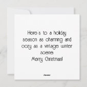 ロンドンのアンティークな冬のクリスマス シーズンカード (裏面)