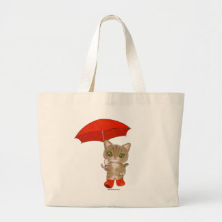 ロンドンのアンブレラキャット ラージトートバッグ