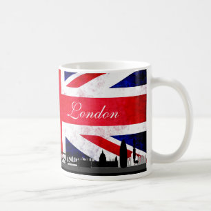 ロンドンのイギリスの旗都市スカイライン コーヒーマグカップ