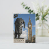 ロンドンのウィンストン・チャーチルとビッグベンのはがき ポストカード (スタンド正面)