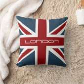 ロンドンのカスタムな文字が付いている英国国旗のクラシックな旗 クッション (ブランケット)