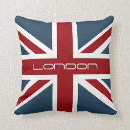 ロンドンのカスタムな文字が付いている英国国旗のクラシックな旗 クッション