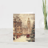 ロンドンのクラシックな冬のノスタルジー カード (正面)