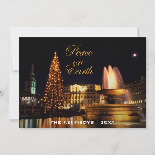ロンドンのクリスマスにトラファルガースクエア シーズンカード (正面)