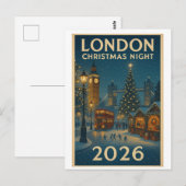 ロンドンのクリスマスの夜 2026 ポストカード (正面/裏面)