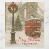ロンドンのクリスマス オーダーメイド ワインラベル (シングルラベル)