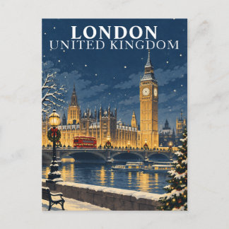 ロンドンのクリスマス ビンテージ トラベル ポストカード