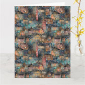 ロンドンのクリスマス&新年の水の色 カード (黄色い花)