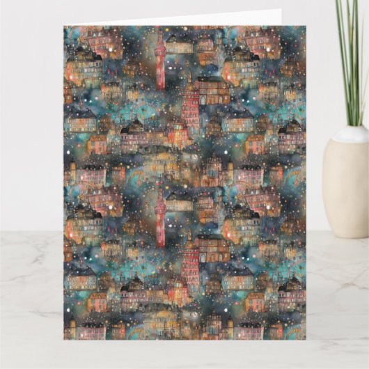 ロンドンのクリスマス&新年の水の色 カード (正面)