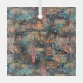 ロンドンのクリスマス&新年の水の色 ガラスオーナメント (正面)