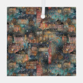 ロンドンのクリスマス&新年の水の色 ガラスオーナメント (裏面)