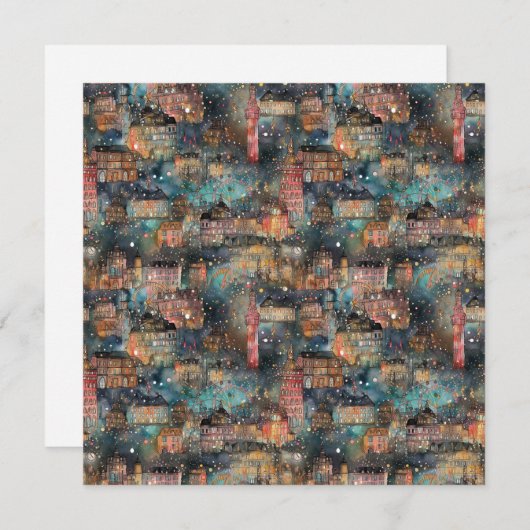 ロンドンのクリスマス&新年の水の色 シーズンカード (正面/裏面)