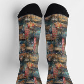 ロンドンのクリスマス&新年の水の色 ソックス (上部)