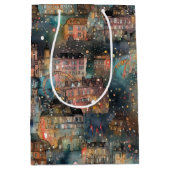 ロンドンのクリスマス&新年の水の色 ミディアムペーパーバッグ (正面)