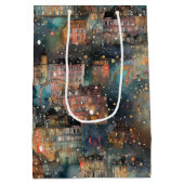 ロンドンのクリスマス&新年の水の色 ミディアムペーパーバッグ (裏面)