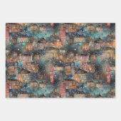 ロンドンのクリスマス&新年の水の色 ラッピングペーパーシート (正面)