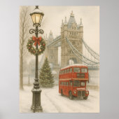 ロンドンのクリスマス 旅行者へのギフト|ホリデー ポスター (正面)