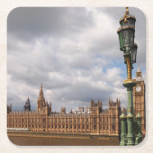 ロンドンのコースターの議会のビッグベンそして家 スクエアペーパーコースター (正面)