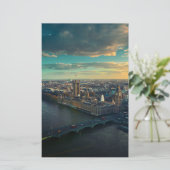 ロンドンのシティスケープと日没 便箋 (スタンド正面)