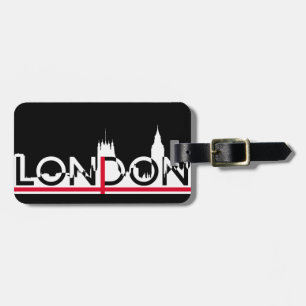 ロンドンのシルエットとイギリス国旗 ラゲッジタグ