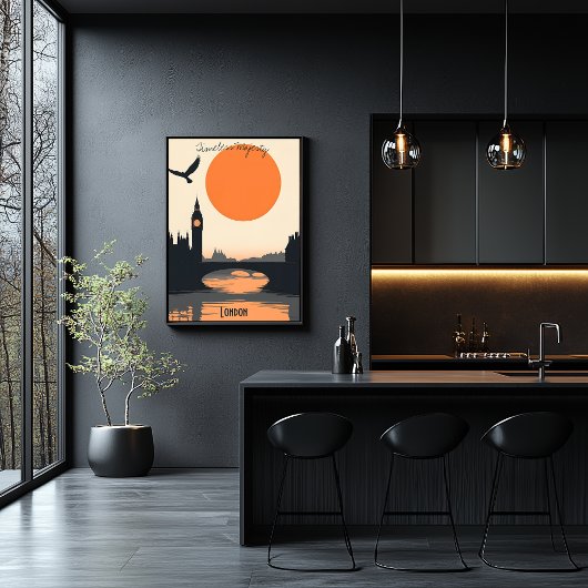 ロンドンのシルエット – ビッグベン・アットサンセット ポスター
