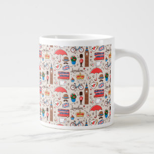 ロンドンのシンボルパターン ジャンボコーヒーマグカップ