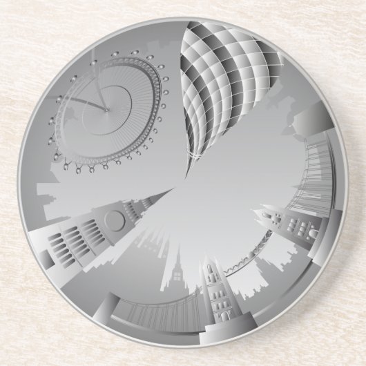 ロンドンのスカイラインが円を描く コースター (正面)