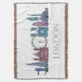 ロンドンのスカイラインによって着色される建物 スローブランケット (正面縦)