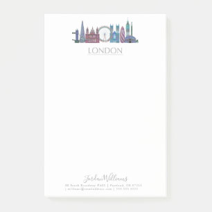 ロンドンのスカイラインによって着色される建物 ポストイット