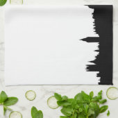 ロンドンのスカイラインのシルエットの都市景観 キッチンタオル (折り畳み)