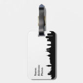 ロンドンのスカイラインのシルエットの都市景観 ラゲッジタグ (裏面縦)