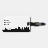 ロンドンのスカイラインのシルエットの都市景観 ラゲッジタグ (裏面横)