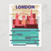 ロンドンのスカイラインの旅行ポスター インビテーションポストカード (正面)