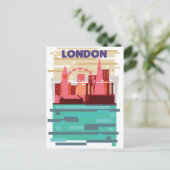 ロンドンのスカイラインの旅行ポスター インビテーションポストカード (スタンド正面)