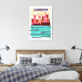 ロンドンのスカイラインの旅行ポスター キャンバスプリント (インサイチュ (寝室))