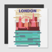 ロンドンのスカイラインの旅行ポスター マグネット招待状 (正面/裏面)