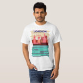 ロンドンのスカイラインの旅行ポスター Tシャツ (正面フル)